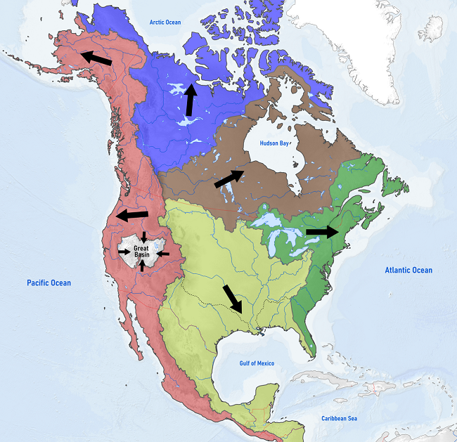 Watershed Map Of North America - Map